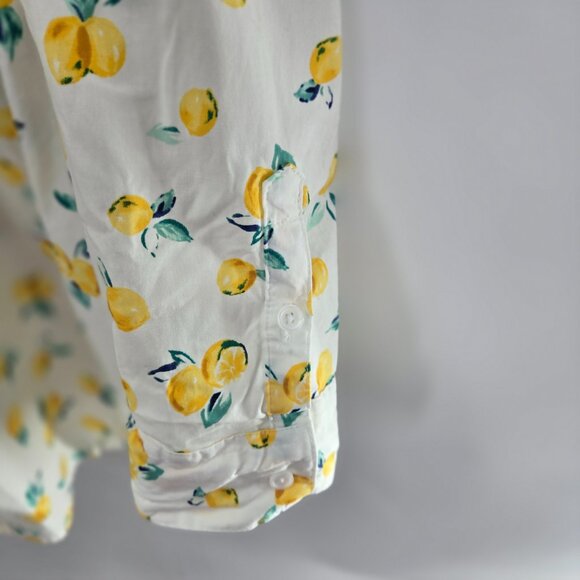 Croft and Barrow White Lemon Button Down Roll Tab Long Sleeved Shirt Size 1x - Picture 6 of 15